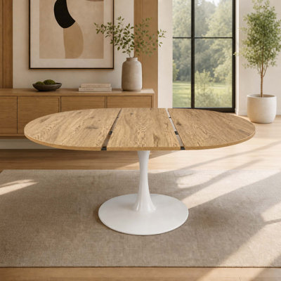 Modern Extendable Round Dining Table for Family Gatherings