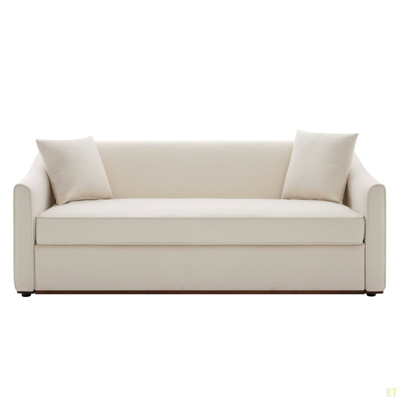 Canapé 3 places moderne de 75,78 po avec coussins de salon, Beige