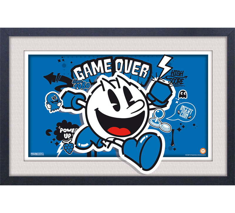 Pac-Man-Game Over 11x17 Under Plexi Framed Poster