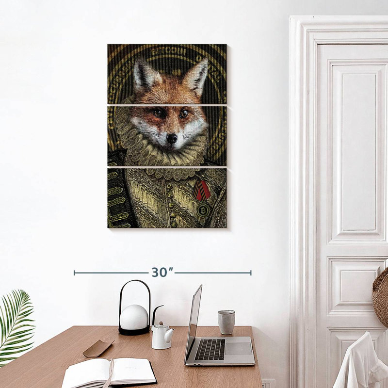 Ketti Funny Bitcoin Fox, 32" H x 20" W