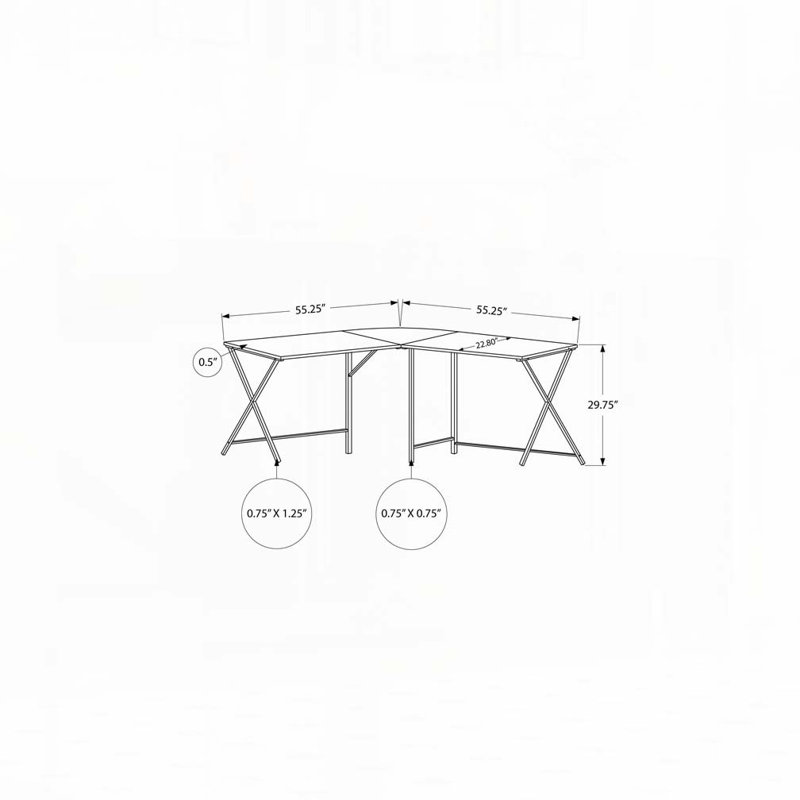 Home Office L Shape Computer Desk, White