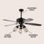 Ventilateur de plafond standard à 5 pales 52 po avec chaîne de traction et ensemble d'éclairage inclus Rockett