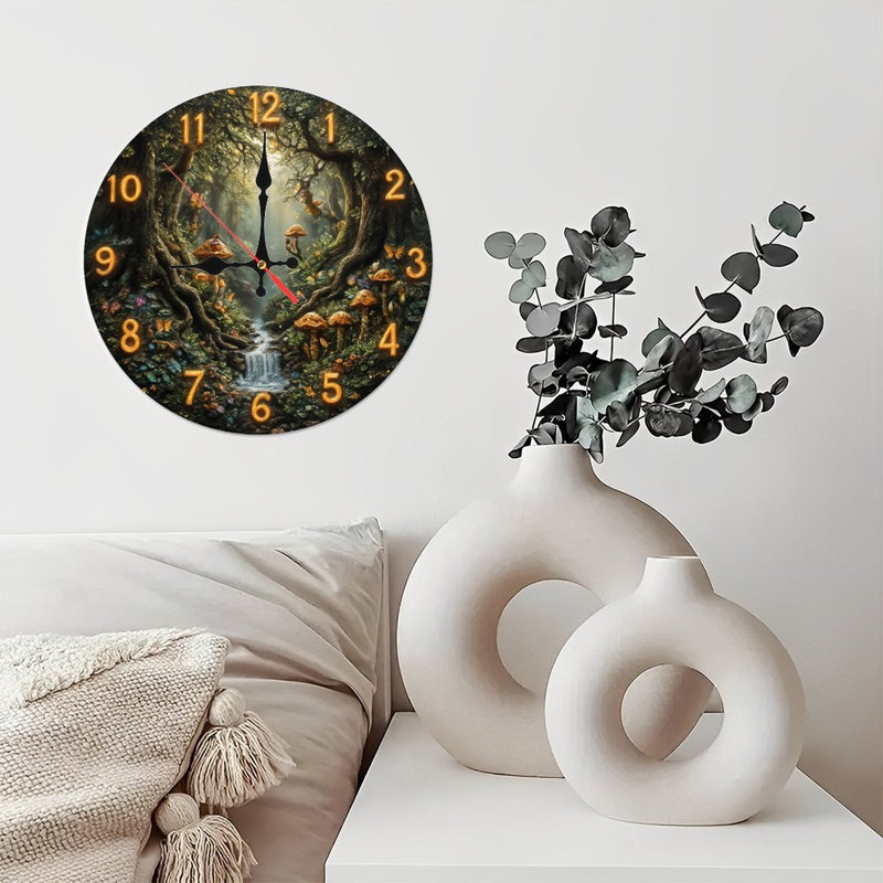 fantaisie forêt horloge champignons flux magique