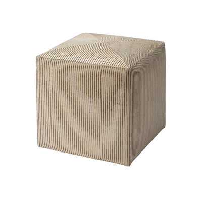 Pinstriped Square Ottoman
