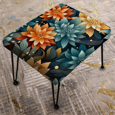 Harmonious Self Discovery Mediation - Floral Rectangle Ottoman
