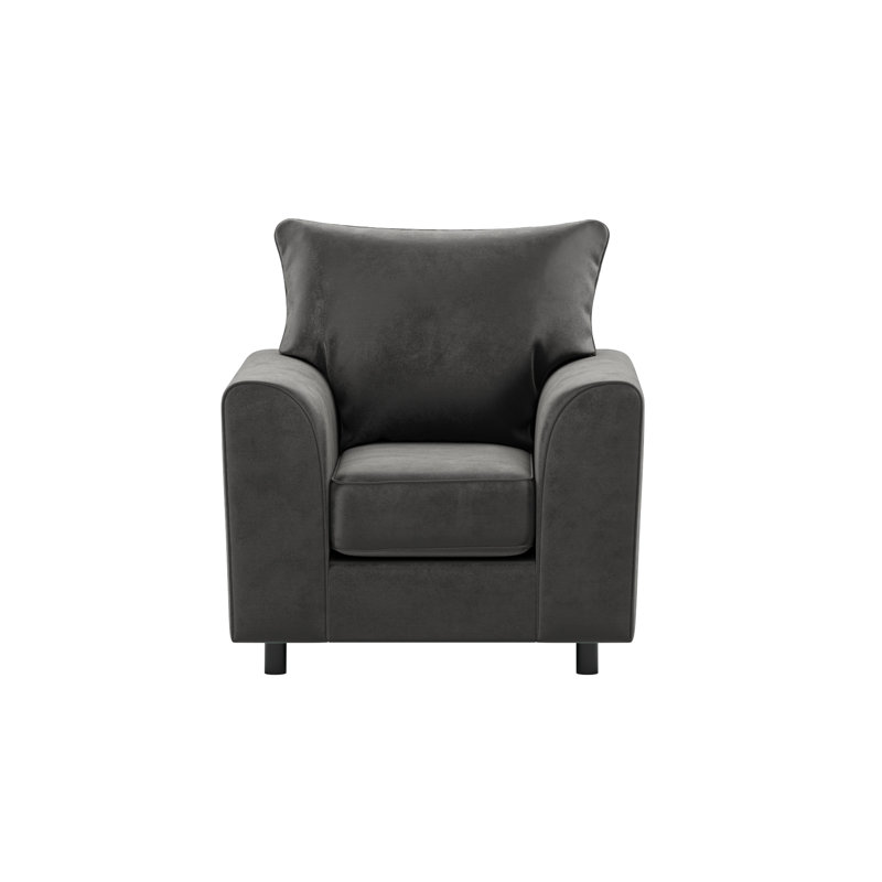 Awn Velvet Armchair, Grey