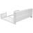 Full Floor Bed With Side Bookcase, Shelves, And Guardrails In White, Easy Assembly For Bedroom Setup Needs Suitable Organization