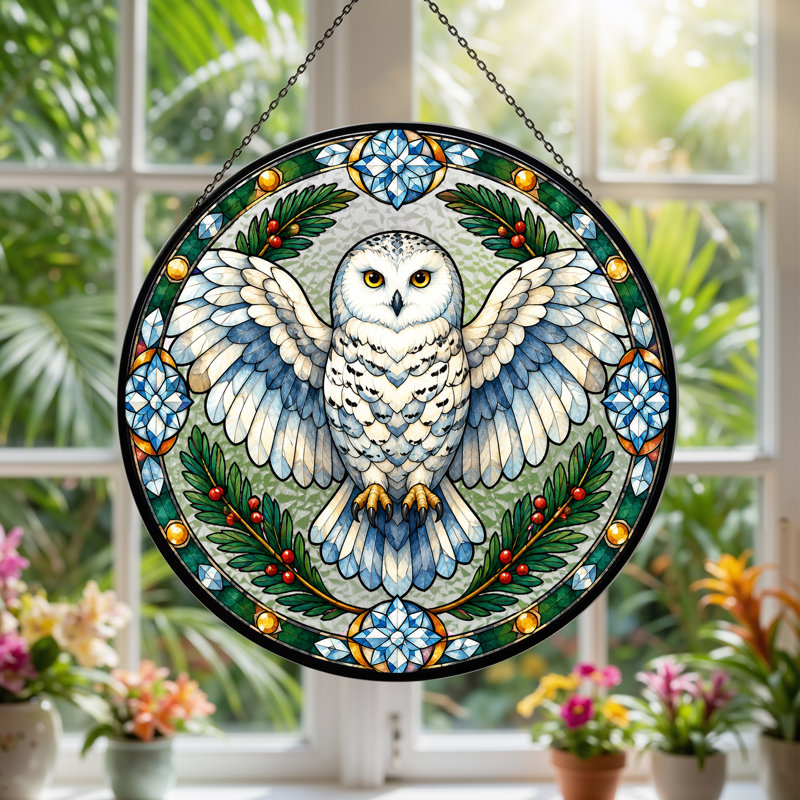 Birds Window Panel, H 12 po
