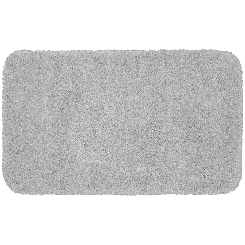 Tapis pour salle de bain en nylon Treye avec envers antidérapant, Rectangle 24 po x 40 po, Gris platine