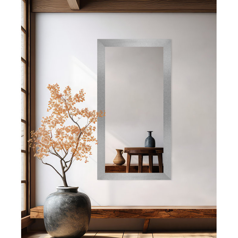 Miroir mural Maci Eileen, 33 po x 74 po, Argent platine