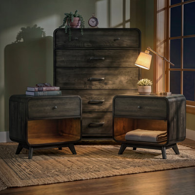 Enrique 3 Piece Solid Wood Bedroom Set