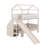 Bunk Bed, House-Shaped with Slide and Storage Staircase, Sturdy Frame-574370616