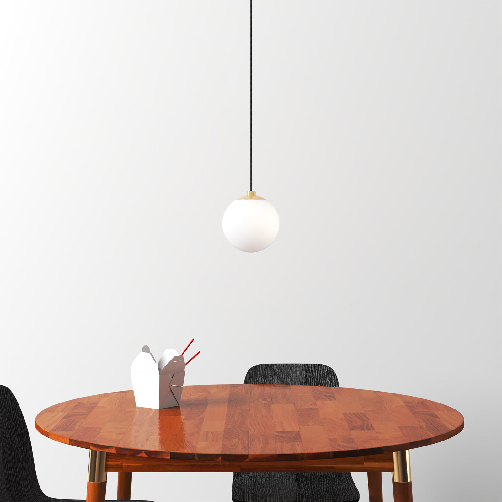 Luna Single Light Glass Pendant, Aged Brass