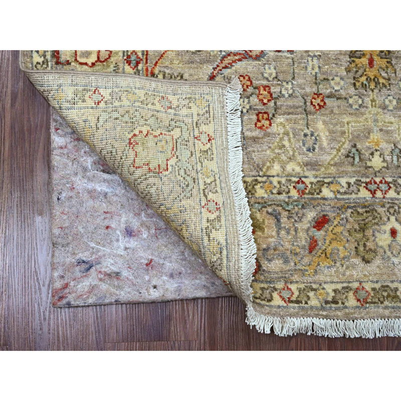 Tapis oriental noué à la main 3 pi 10 po x 5 pi 9 po Peshawar avec Bijar Garus, collection Aryana, teinture végétale, laine de haute montagne, tapis tissé dense