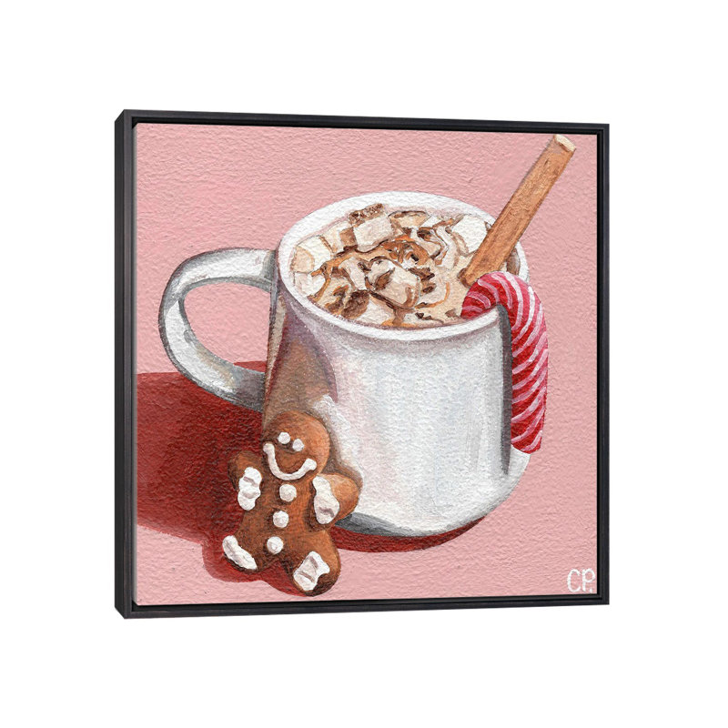 Festive Hot Choc - reproduction d'art murale - toile encadrée, H 37 po x l 37 po, Cadre flottant sans passe-partout