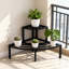 Support pour plante à 2 niveaux en aluminium pour l'intérieur et l'extérieur, échelle de coin légère avec construction antirouille pour une présentation stable des plantes