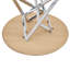 Table de salle à manger ronde de 37 pouces, petite table de cuisine ronde avec pieds en métal argenté, pouvant accueillir 2 à 4 personnes, table de salle à manger moderne, Burlywood.