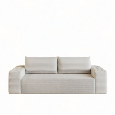 Boneless 63" 2 Setaser Sofa,Corduroy Fabric,Deep Seat Couches,Comfy Loveseat Sofa,No Assembly,1Pcs For Living Room, Bedroom,Conference Room ,Apartment