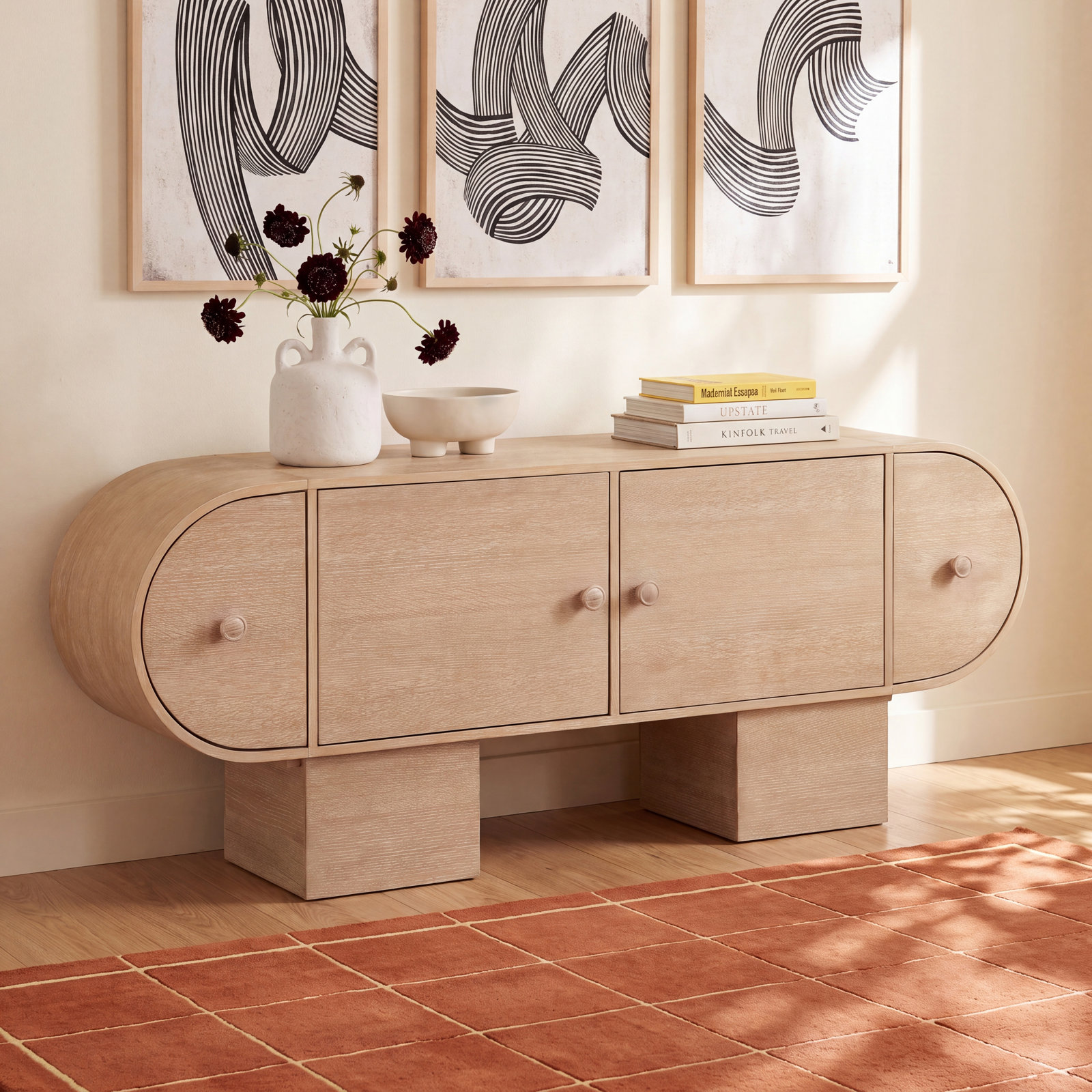 76'' 4-Door Sideboard, Natural