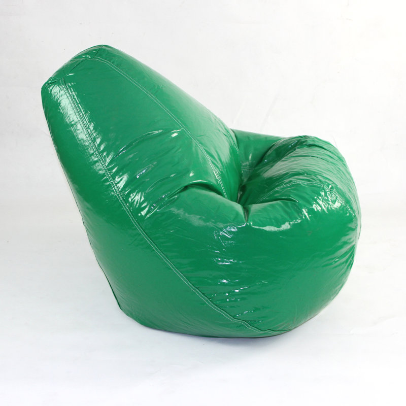 Faux Leather Bean Bag Chair, Green