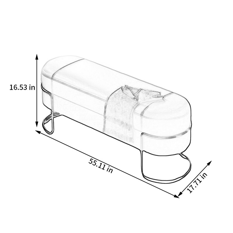 Banc rembourré en similicuir Rupertus, H 16,53 po x l 55,11 po x P 17,71 po