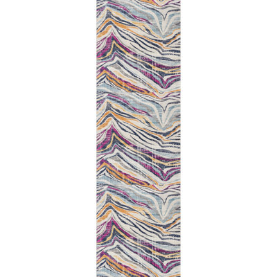 Blue And Gold Camouflage Dhurrie Rug