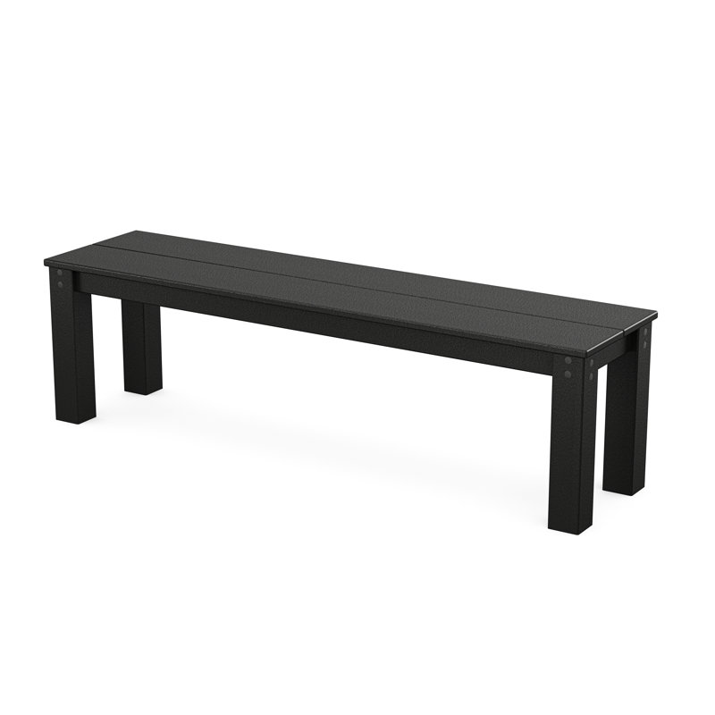 TREX Outdoors Parsons Outdoor Bench, Black, 17" H x 60" W