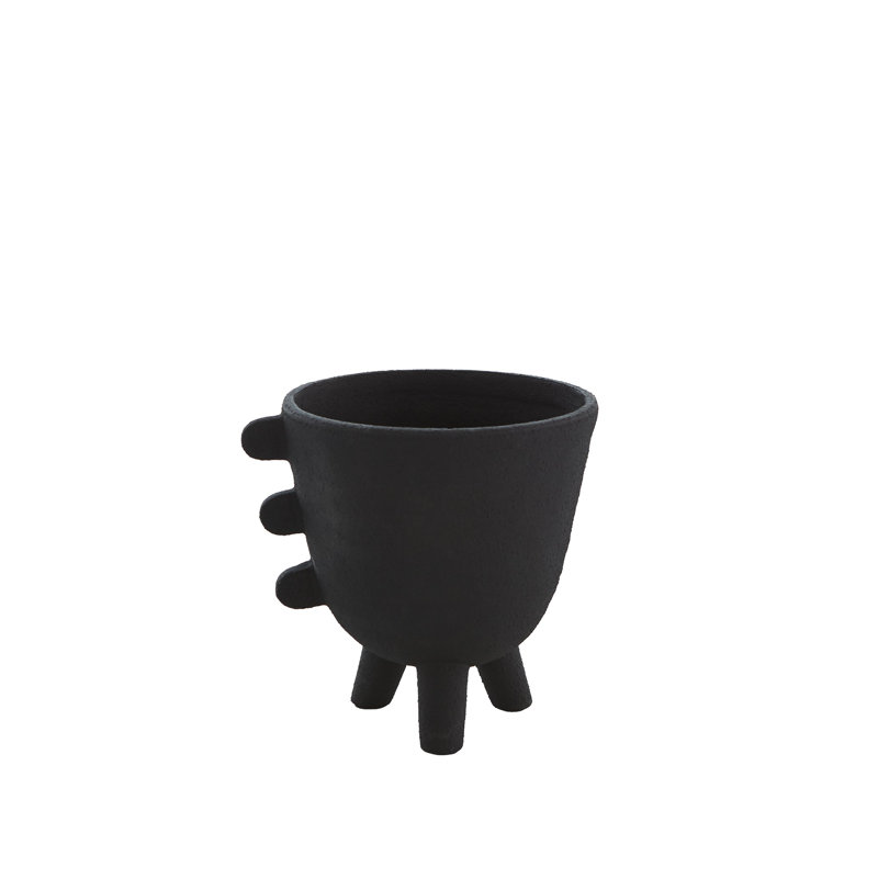 Cache-pot en porcelaine 3 pieds Primitive, Noir