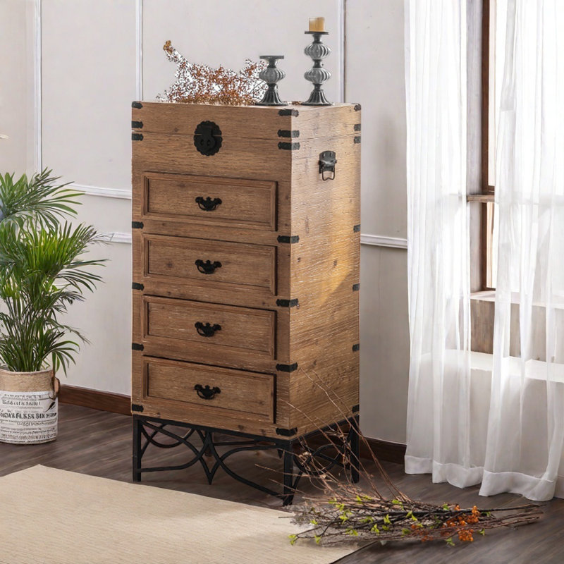 Armoire d'appoint en bois massif rétro