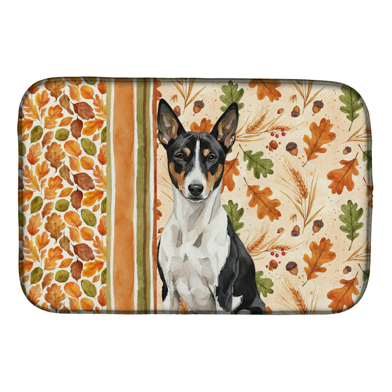Tapis de séchage noir et blanc Basenji Heirloom