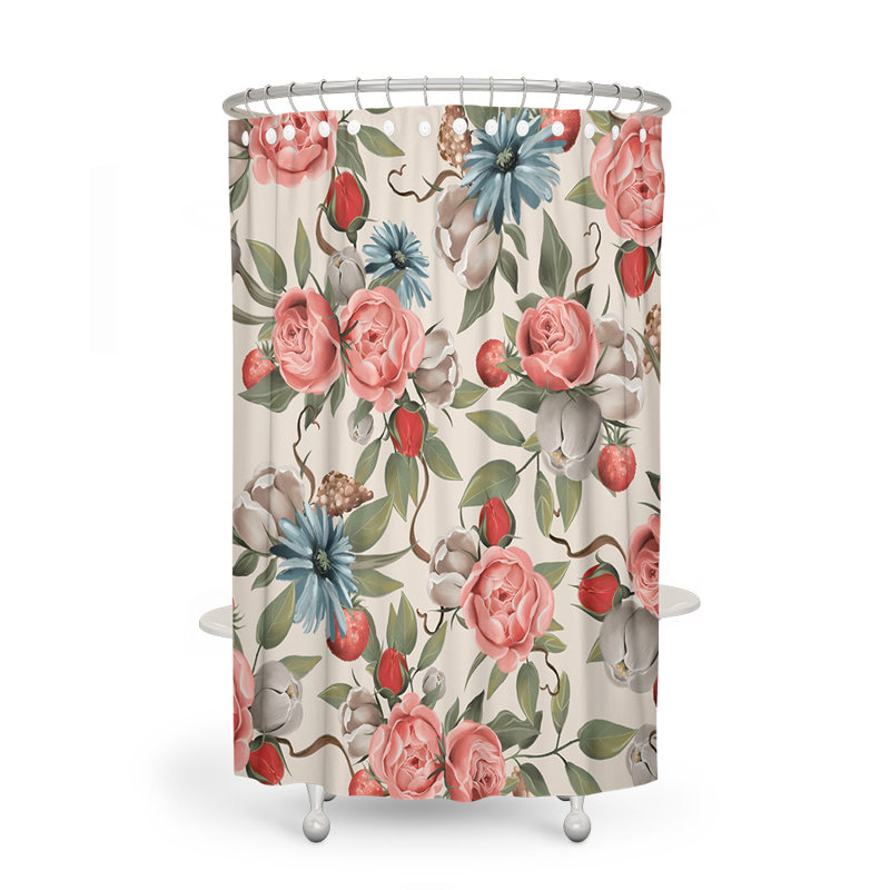 Blech Floral Shower Curtain, 83" H x 70" W