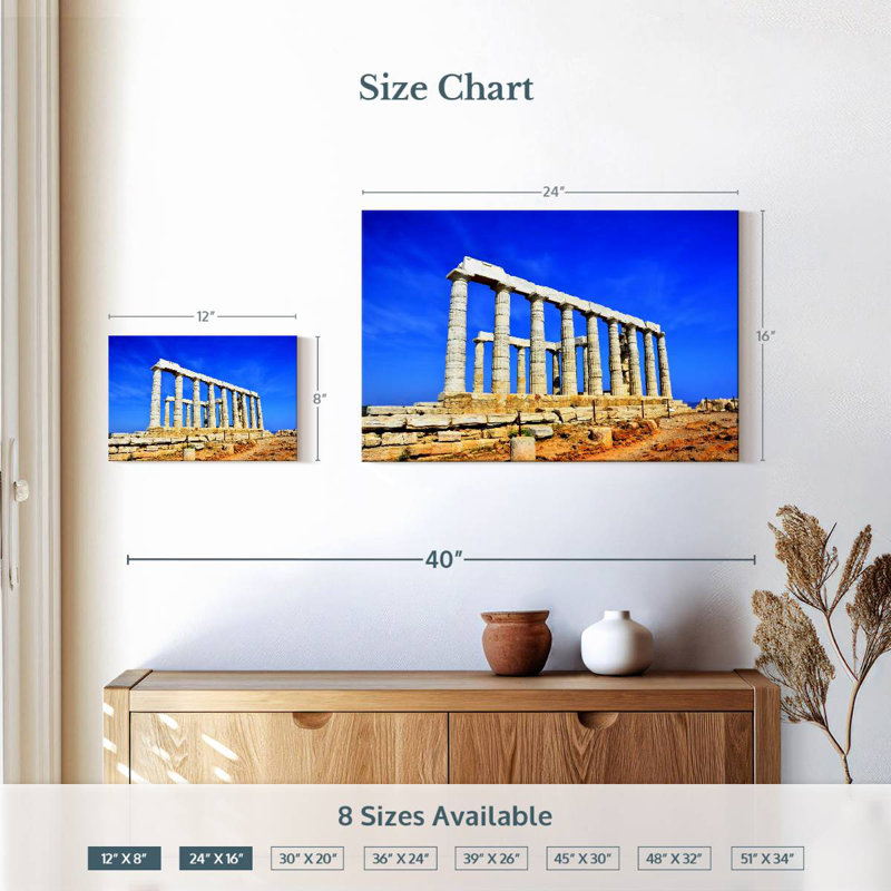 Adella Temple Of Poseidon, 16" H x 24" W