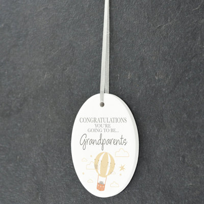 Grandparents To Be Oval Shaped Ceramic Ornament