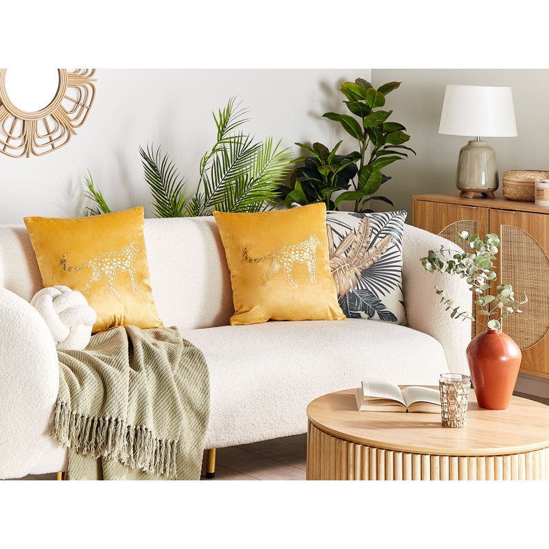 MARULA Square Throw Cushion, Yellow