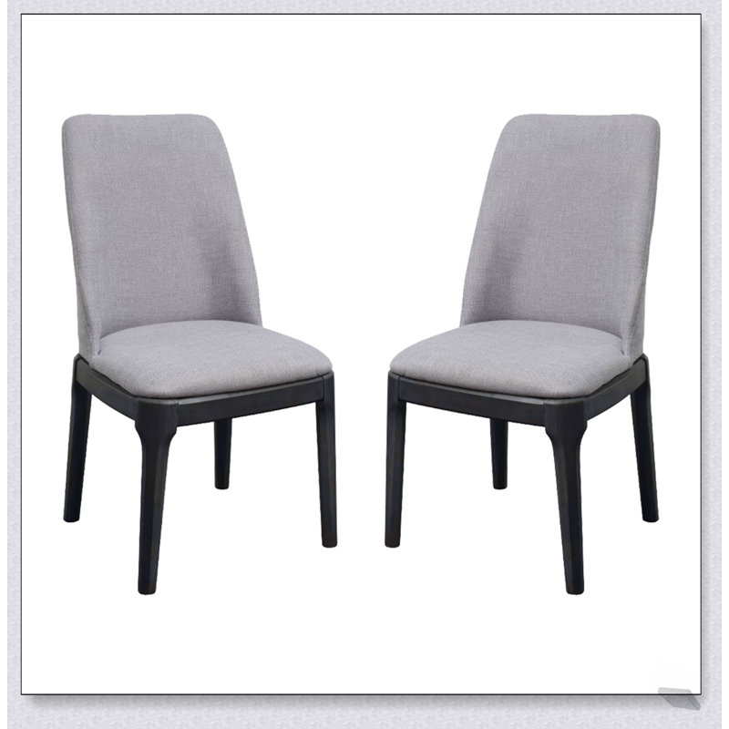 Ensemble de 2 chaises de salle à manger avec siège et dossier rembourrés en lin, alliant confort et élégance pour les espaces de salle à manger modernes.