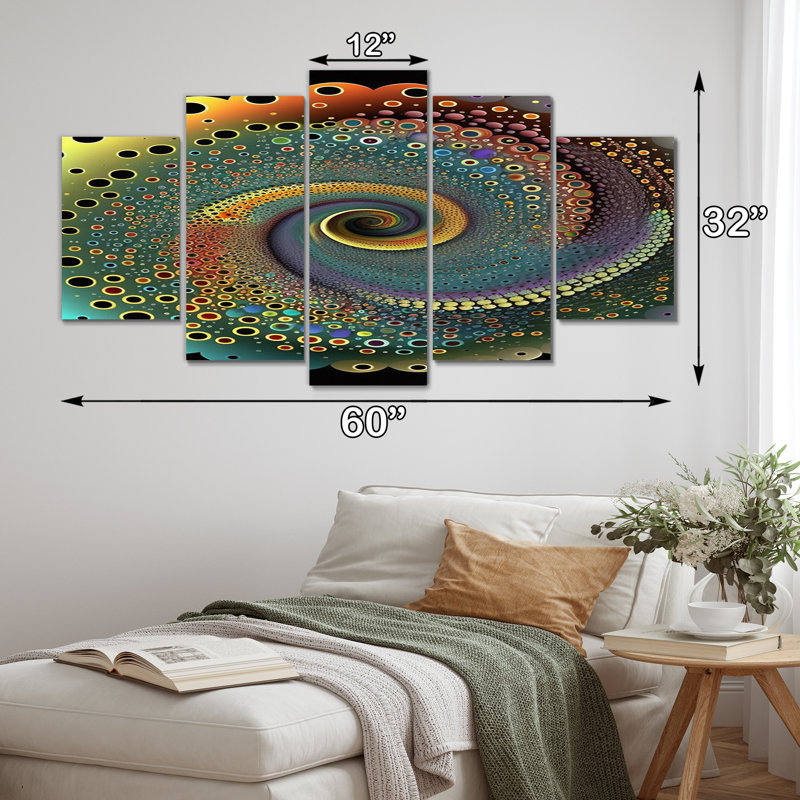 Corabel - art mural moderne sur toile géométrique - 5 panneaux