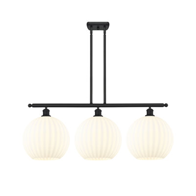Benway 3 - Light Steel Dimmable Kitchen Island Globe Chandelier