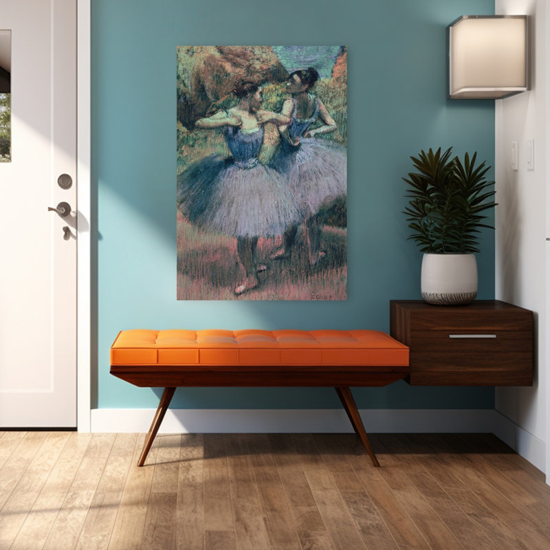 " Dancers In Violet Abstract Contemporary Wall Art Print " by Edgar Degas, H 48 po x l 32 po