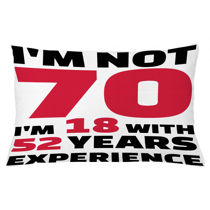 Housse de coussin lombaire intérieur/extérieur 70th birthday, 16 po x 26 po