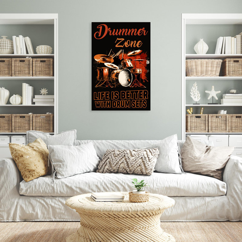 Drummer Zone - 1 pièce, impression rectangulaire, H 14 po x l 11 po x P 1,25 po