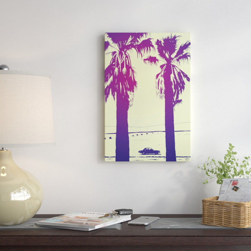 « palms » par giuseppe cristiano, peinture sur toile tendue, H 26 po x l 18 po x P 1,5 po, Pas de tapis, Toile tendue