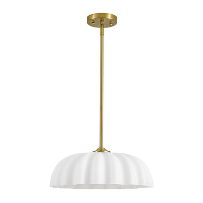 Luminaire suspendu de salle à manger 1 lumière en verre plissé mat