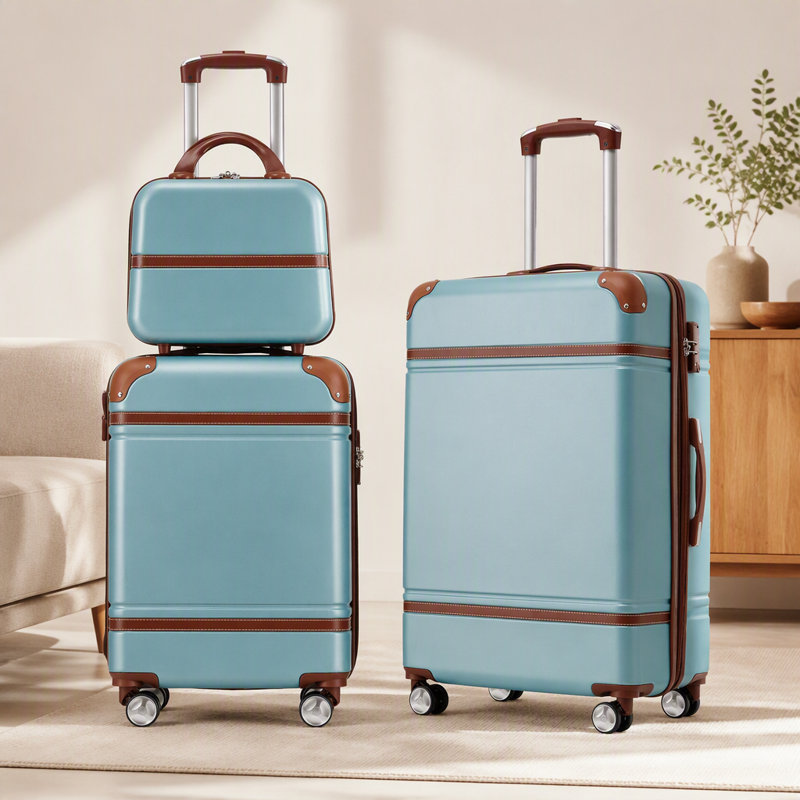 Ensemble de 3 valises à roulettes Hardshell 20 "+24" Valise à roulettes avec valise TSA