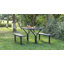Ensemble de table de pique-nique gris avec bancs, table de salle à manger en plastique grain de bois avec structure en métal robuste, table de pique-nique de jardin pour tous les espaces extérieurs, 6 personnes