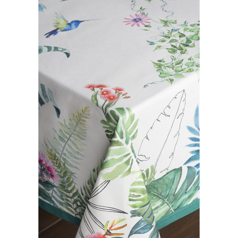 Floral 100% Cotton Tablecloth, 120" L x 60" W