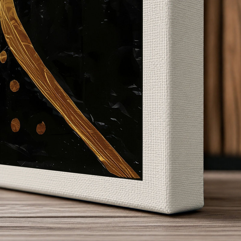 Golden Leopard Minimalist - Wrapped Canvas, 24x16 - 61.0 x 40.6 cm, Cream Border