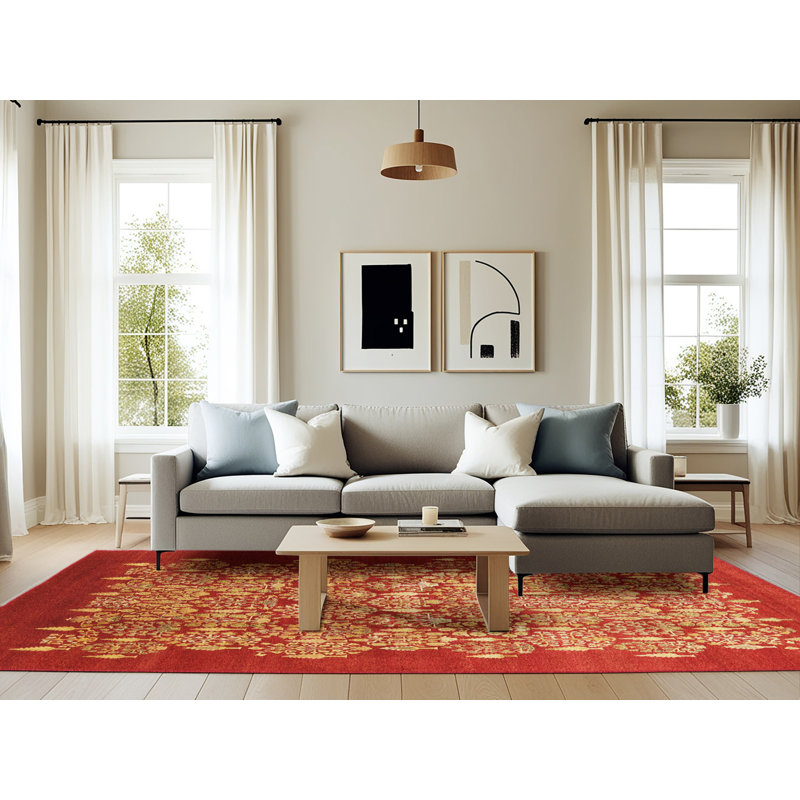 Selvi Floral Indoor Rug, Rectangle 6' x 9'