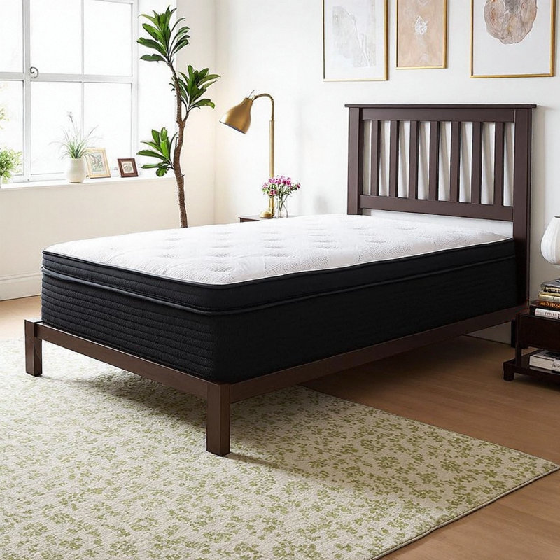 LUMERIS 13 Inch Hybrid Plush Twin XL Mattress with Pocketed Coils, Cooling Technology & Memory Foam for Pressure Relief & Support