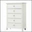 Commode côtière de style transitionnel avec finition blanc antique, tiroirs en queue d'aronde et glissières à roulement à billes pour un fonctionnement en douceur