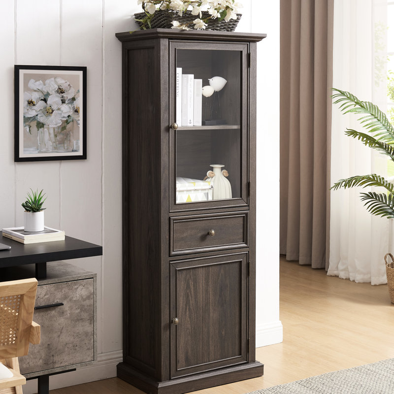 Armoire de style rétro avec amplement d'espace pour le salon - Élégantes décorations de bureau brun